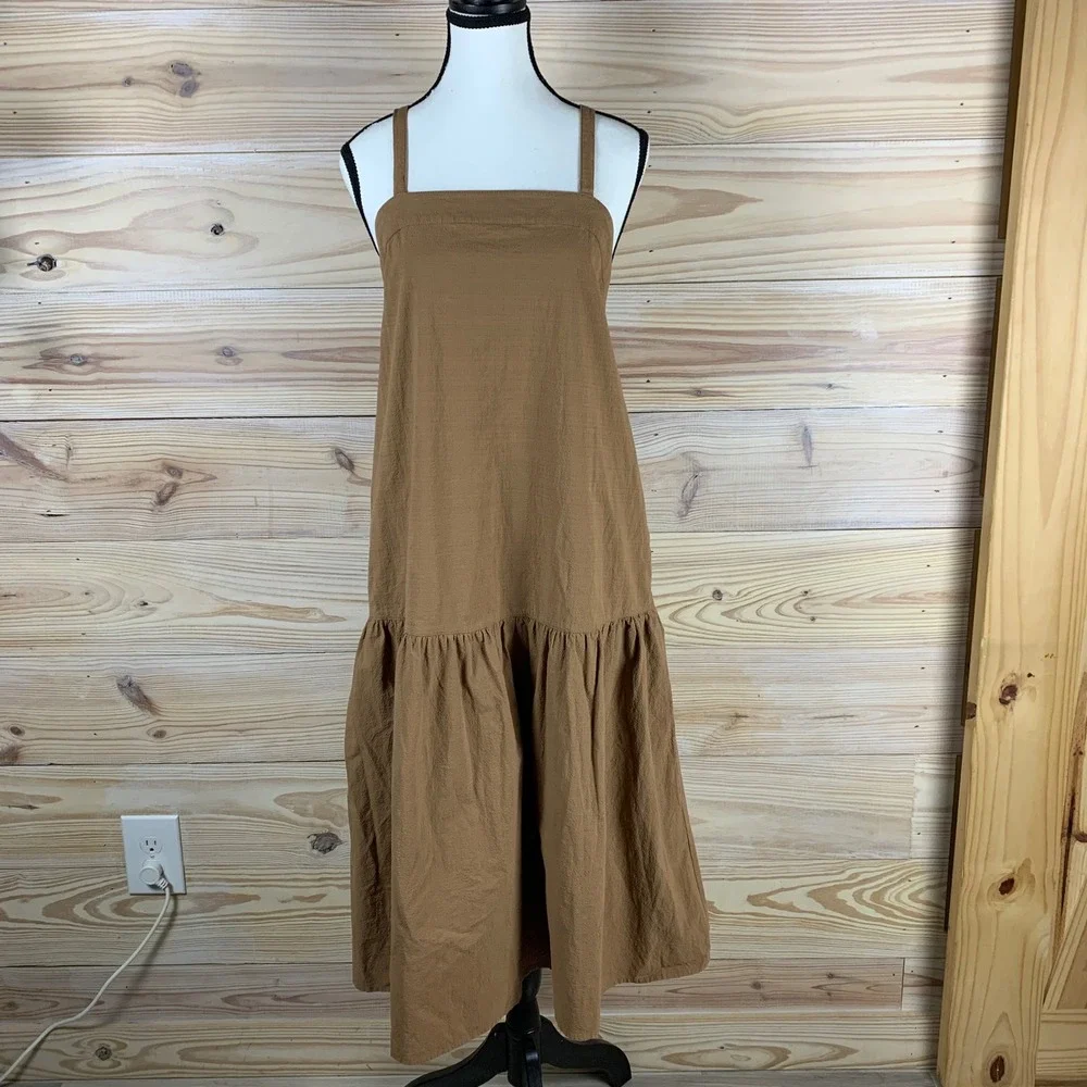 brown pinafore dress womens Brown Mother Daughter Matching Pinafore Dress Set  Yezwe  YEZWE